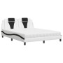 Cama con colchón cuero sintético blanco y negro 160x200 cm de , Camas y somieres - Ref: Foro24-3208809, Precio: 445,99 €, Des...