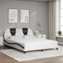 Cama con colchón cuero sintético blanco y negro 160x200 cm de , Camas y somieres - Ref: Foro24-3208809, Precio: 445,99 €, Des...