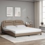 Bed with synthetic leather mattress in cappuccino color, 180x200 cm. by , Beds and slatted bases - Ref: Foro24-3208814, Price...