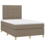 Boxspringbett mit Matratze und LED-Beleuchtung, grauer Stoff in Taupe, 120x190 cm. von , Betten und Lattenroste - Ref: Foro24...