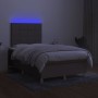 Box spring bed with mattress and LED lights, gray taupe fabric, 120x190 cm. by , Beds and slatted bases - Ref: Foro24-3270250...