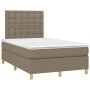 Boxspring-Bett mit grauem Taupe-Stoffbezug und Matratze in den Maßen 120x190 cm. von , Betten und Lattenroste - Ref: Foro24-3...