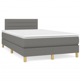 Box spring bed with dark gray fabric mattress 120x190 cm by , Beds and slatted bases - Ref: Foro24-3269780, Price: 374,94 €, ...