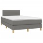 Box spring bed with dark gray fabric mattress 120x190 cm by , Beds and slatted bases - Ref: Foro24-3269780, Price: 375,41 €, ...