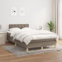 Boxspring-Bett mit grauem Taupe-Stoffbezug und Matratze in den Maßen 120x190 cm. von , Betten und Lattenroste - Ref: Foro24-3...