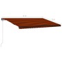 Toldo retráctil sensor de viento y LED naranja marrón 600x300cm de vidaXL, Toldos - Ref: Foro24-3055309, Precio: 601,20 €, De...