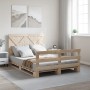 Solid pine wood bed frame with headboard 160x200 cm by , Beds and slatted bases - Ref: Foro24-3281577, Price: 230,69 €, Disco...