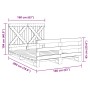 Solid pine wood bed frame with headboard 160x200 cm by , Beds and slatted bases - Ref: Foro24-3281577, Price: 230,69 €, Disco...