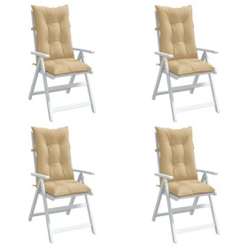 Cojines silla respaldo alto 4 uds tela beige melange 120x50x7cm de , Cojines para sillas y sofás - Ref: Foro24-4002356, Preci...