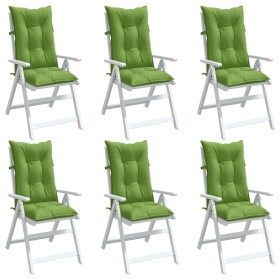 Cojines silla respaldo alto 6 uds tela verde melange 120x50x7cm de , Cojines para sillas y sofás - Ref: Foro24-4002363, Preci...