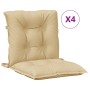 Stuhlkissen mit niedriger Rückenlehne 4 Stk. beige melierter Stoff 100x50x7 cm von , Kissen für Stühle und Sofas - Ref: Foro2...