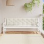 Cushions for garden bench 2 units cream melange fabric 200x50x7 cm by , Cushions for chairs and sofas - Ref: Foro24-4002632, ...