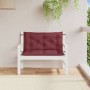 Garden bench cushions 2 units red wine melange fabric 100x50x7 cm by , Cushions for chairs and sofas - Ref: Foro24-4002595, P...