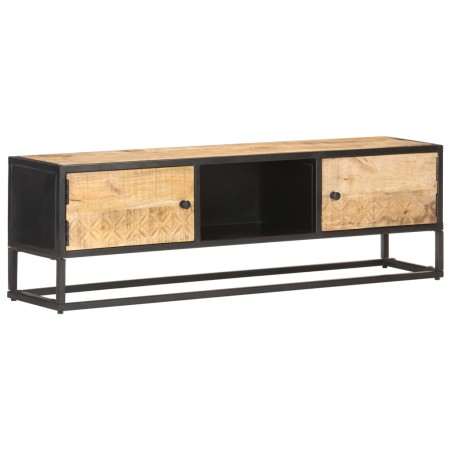 Mueble de TV puerta tallada madera de mango rugosa 130x30x40 cm de vidaXL, Muebles TV - Ref: Foro24-320943, Precio: 172,84 €,...