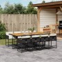 9-teiliges Garten-Esszimmerset und Kissen synthetisches Rattan schwarz von , Gartensets - Ref: Foro24-3278054, Preis: 737,93 ...