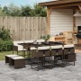 Garden dining set 11 pieces with brown synthetic rattan cushions by , Garden sets - Ref: Foro24-3278096, Price: 662,54 €, Dis...