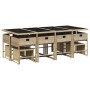 Set comedor de jardín con cojines 13 pzas ratán sintético beige de , Conjuntos de jardín - Ref: Foro24-3278111, Precio: 897,8...