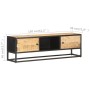 Mueble de TV puerta tallada madera de mango rugosa 130x30x40 cm de vidaXL, Muebles TV - Ref: Foro24-320943, Precio: 172,84 €,...