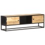 Mueble de TV puerta tallada madera de mango rugosa 130x30x40 cm de vidaXL, Muebles TV - Ref: Foro24-320943, Precio: 172,84 €,...