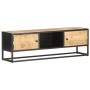 Mueble de TV puerta tallada madera de mango rugosa 130x30x40 cm de vidaXL, Muebles TV - Ref: Foro24-320943, Precio: 172,84 €,...