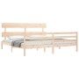 Double bed frame with solid wood headboard by vidaXL, Beds and slatted bases - Ref: Foro24-3195106, Price: 150,34 €, Discount: %