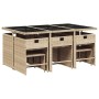 Set comedor de jardín 11 pzas con cojines ratán sintético beige de , Conjuntos de jardín - Ref: Foro24-3277919, Precio: 730,9...