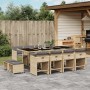 Garten-Esszimmergarnitur mit Kissen 13-teilig synthetisches Rattan beige von , Gartensets - Ref: Foro24-3277931, Preis: 993,8...