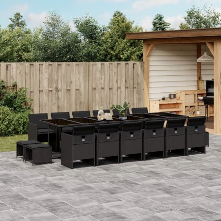 17-teiliges Gartenmöbel-Set mit Kissen synthetisches Rattan schwarz von , Gartensets - Ref: Foro24-3277770, Preis: 1,00 €, Ra...