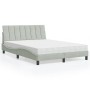 Cama con colchón terciopelo gris claro 140x200 cm de , Camas y somieres - Ref: Foro24-3208598, Precio: 428,57 €, Descuento: %