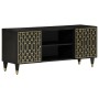 Solid mango wood TV stand 105x33x46 cm by , CD and DVD storage - Ref: Foro24-358320, Price: 113,07 €, Discount: %