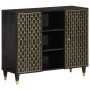 Solid mango wood auxiliary cabinet 90x33x75 cm by , CD and DVD storage - Ref: Foro24-358348, Price: 138,50 €, Discount: %