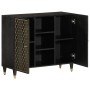 Solid mango wood auxiliary cabinet 90x33x75 cm by , CD and DVD storage - Ref: Foro24-358348, Price: 138,50 €, Discount: %