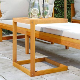 C-shaped solid acacia wood table 42x40x50 cm by , Garden tables - Ref: Foro24-365857, Price: 36,06 €, Discount: %