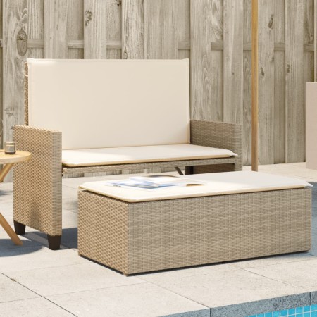 Gartenbank mit Kissen und Fußstütze Kunstrattan beige von , Gartenbänke - Ref: Foro24-368411, Preis: 253,99 €, Rabatt: %