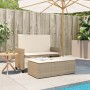 Banco de jardín con cojines y reposapiés ratán sintético beige de , Bancos de jardín - Ref: Foro24-368411, Precio: 254,06 €, ...