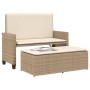 Gartenbank mit Kissen und Fußstütze Kunstrattan beige von , Gartenbänke - Ref: Foro24-368411, Preis: 253,99 €, Rabatt: %