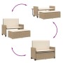 Gartenbank mit Kissen und Fußstütze Kunstrattan beige von , Gartenbänke - Ref: Foro24-368411, Preis: 253,99 €, Rabatt: %