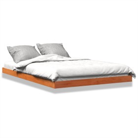 Estructura de cama madera maciza pino marrón cera 140x200 cm de , Camas y somieres - Ref: Foro24-847150, Precio: 86,60 €, Des...