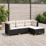 Set mit 4 Gartensofas mit Kissen Kunstrattan schwarz von , Gartensets - Ref: Foro24-3261779, Preis: 304,84 €, Rabatt: %