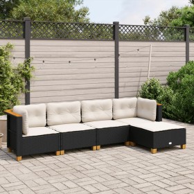 5-teiliges Gartenmöbel-Set und Kissen aus synthetischem Rattan schwarz von , Gartensets - Ref: Foro24-3261785, Preis: 380,82 ...