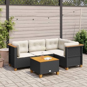 5-teiliges Gartenmöbel-Set und Kissen aus synthetischem Rattan schwarz von , Gartensets - Ref: Foro24-3261803, Preis: 390,50 ...