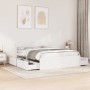 Bed frame with white pine wood drawers 140x200 cm by , Beds and slatted bases - Ref: Foro24-3282349, Price: 347,83 €, Discoun...