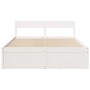 Bed frame with white pine wood drawers 140x200 cm by , Beds and slatted bases - Ref: Foro24-3282349, Price: 347,83 €, Discoun...