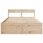 Solid pine wood bed frame with cushions 140x190 cm by , Beds and slatted bases - Ref: Foro24-3282354, Price: 311,13 €, Discou...