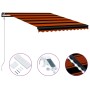 Toldo retráctil sensor de viento LED naranja y marrón 350x250cm de vidaXL, Toldos - Ref: Foro24-3055297, Precio: 483,82 €, De...