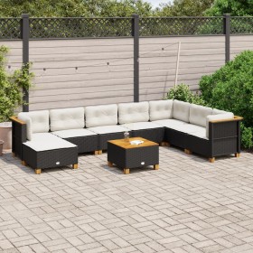 Set aus 8-teiligen Gartensofas und Kissen Kunstrattan schwarz von , Gartensets - Ref: Foro24-3261959, Preis: 665,27 €, Rabatt: %