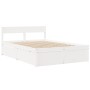 Bed frame with drawers made of white pine wood 120x190 cm by , Beds and slatted bases - Ref: Foro24-3282361, Price: 358,67 €,...