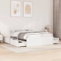 Bed frame with drawers made of white pine wood 120x190 cm by , Beds and slatted bases - Ref: Foro24-3282361, Price: 358,67 €,...