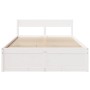 Bed frame with drawers made of white pine wood 120x190 cm by , Beds and slatted bases - Ref: Foro24-3282361, Price: 358,67 €,...