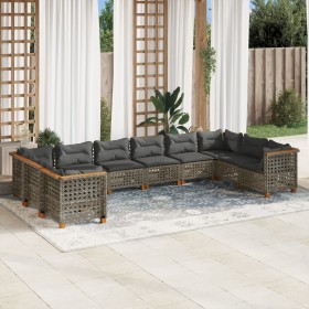 Set de sofás de jardín 10 pzas con cojines ratán sintético gris de , Conjuntos de jardín - Ref: Foro24-3262023, Precio: 861,4...